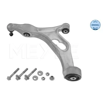 Abbildung von MEYLE 116 050 0096/S Querlenker ORIGINAL Quality mit Zubehör Trag /Führungsgelenk, Gummilager Vorderachse links, unten Aluminium