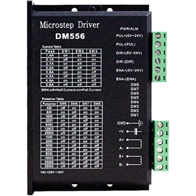 Abbildung von TUZUK CNC Digitaler Schrittmotortreiber DM556 Schrittmotor Controller, 2 Phasen Schrittmotortreiber, 2050 V DC, max. 5,6 A, 128 Unterteilung für Nema 23, 24 und 34