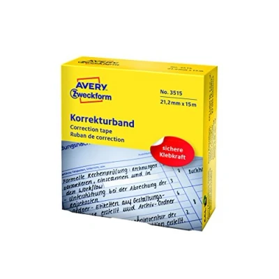 Abbildung von AVERY Zweckform 3515 Korrekturband (handbeschriftbar, 21,1 mm x 15 m) 1 Rolle weiß