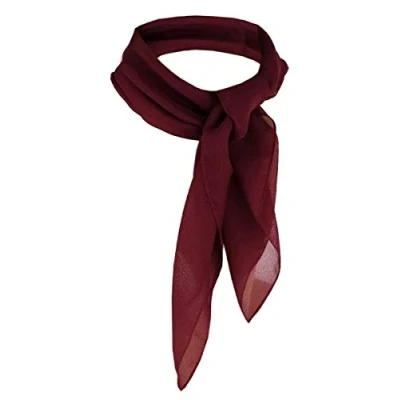 Abbildung von TigerTie Damen Chiffon Nickituch in bordeaux weinrot einfarbig unicolor Halstuch Größe 50 cm x
