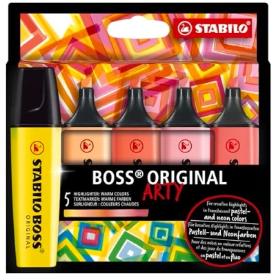 Abbildung von Textmarker STABILO BOSS ORIGINAL ARTY 5er Pack mit 5 verschiedenen Farben