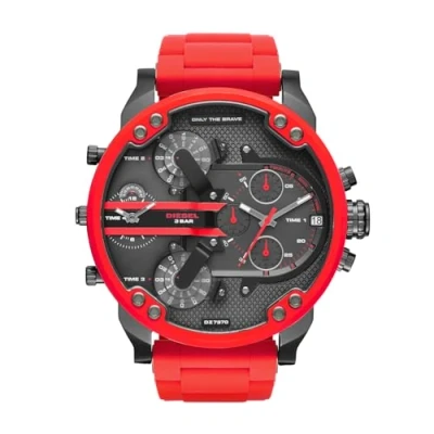 Abbildung von Diesel Herrenuhr Mr. Daddy 2.0, Chronographenwerk, 57mmGunmetalEdelstahlgehäuse mit Edelstahlarmband, DZ7370