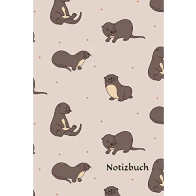 Abbildung von Notizbuch: Otter Notizbuch 6x9 Zoll DIN A5 120 Seiten Punktraster Mader Notizheft Fischotter Tagebuch Tier Schreibheft