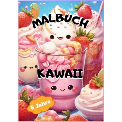 Abbildung von Kawaii Malbuch: Essen 50 ZEICHNUNGEN FÜR KINDER AB 6 JAHREN