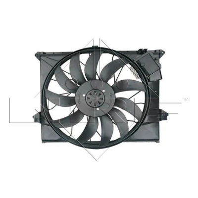Abbildung von NRF 47731 Lüfter 530 12 850 mit Kühlerlüfterrahmen (Zarge), bürstenloser Motor MERCEDES BENZ: ML Class