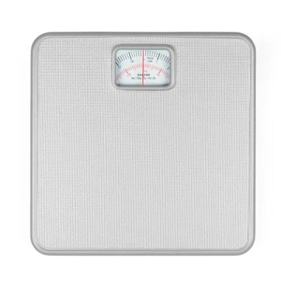 Abbildung von Salter 433 SVDR Mechanische Badezimmerwaage Batteriefrei Rutschfest Körperwaage, Traditionel Analoge Personenwaage, Leicht Ablesbares Drehrad, Maximal 120kg, Präzises Gewicht in kg,st/lbs, Grau