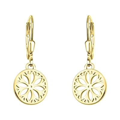 Abbildung von SOFIA MILANI Damen Ohrringe 925 Silber vergoldet/golden Blumen Kreis Ohrhänger E1874