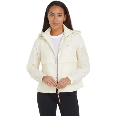 Abbildung von Tommy Hilfiger Damen Jacke Windbreaker Übergangsjacke, Weiß (Calico), L