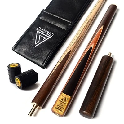 Abbildung von CUESOUL 57 &quot;Handcraft 3/4 Joints Snooker Queue mit Verl?ngerung/Gelenk Protector verpackt in Kunstleder Cue Bag (D305)