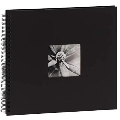 Abbildung von Hama Fotoalbum Jumbo 36x32 cm (Spiral Album mit 50 schwarzen Seiten, Fotobuch Pergamin Trennblättern, zum Einkleben und Selbstgestalten) schwarz