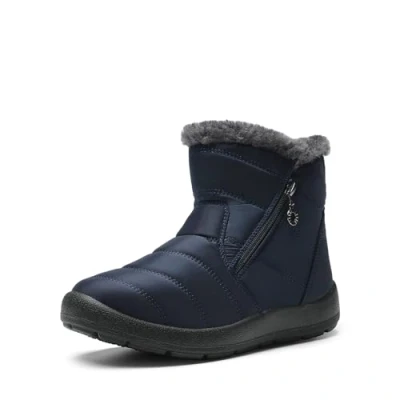 Abbildung von DREAM PAIRS Damen Winterstiefel Wasserdicht Warm gefütterte Schneestiefel Winterschuhe Winter Kurzschaft Stiefel Boots Schuhe,Size 42,Marine,SDSB2303W E