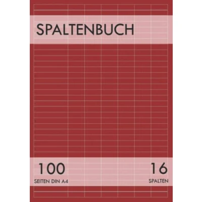 Abbildung von Spaltenbuch: 16 Spalten Buch A4 mit Kopfleiste 100 Seiten Spaltenbücher