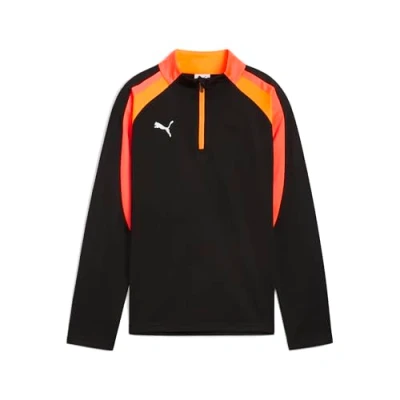 Abbildung von Puma Individualliga ZIP JR Unisex Langarmshirt für Kinder, Größe: 140, Black/heat fire