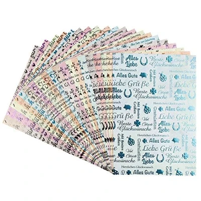 Abbildung von Ideen mit Herz Deko Karton Unique Glückwünsche DIN A4 250 g/m² 4 Designs in 5 Farben 20 Bogen