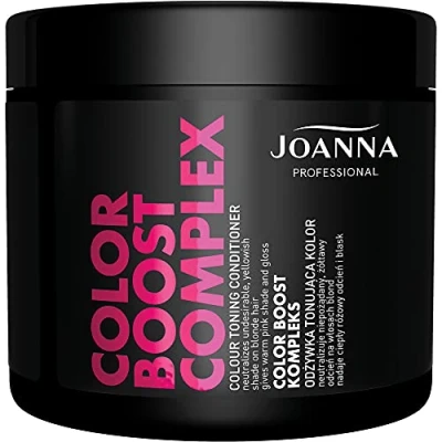 Abbildung von Joanna Professional Farb Toner Tönungs Conditioner in Rosa Grau für das Haar mit Mikroprotein dauerhafte Farbtoning Locken Glanz &amp; warme Farbe Pink 500 g
