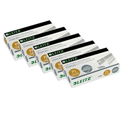 Abbildung von Leitz 55700000 Heftklammer (24/6 mm) 1000 Stück verzinkt (5 Packungen, 24/6mm)