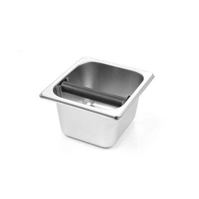 Abbildung von HENDI Abklopfgebhälter für Kaffeesatz 265 x 162 100 Edelstahl Silikon, Gastronorm Abschlagbehälter Kaffee