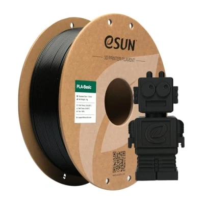 Abbildung von eSUN PLA Filament 1.75mm, ePLA Hohe Geschwindigkeit 3D Drucker Maßgenauigkeit +/ 0.03mm, 1KG Spule (2.2 LBS) Super Speedy für High Speed Drucker, Schwarz