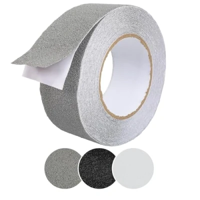 Abbildung von ANRO Antirutsch Klebeband Streifen Selbstklebend rutschfest Stufen Treppen Grip Band PVC für Innen &amp; Außenbereich Rolle Grau 5cm x 10m