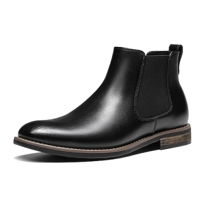 Abbildung von Bruno Marc Herren Chelsea Boots LEDER Stiefel Stiefeletten SCHWARZ URBAN 06 1 Größe 43.5EU/10US