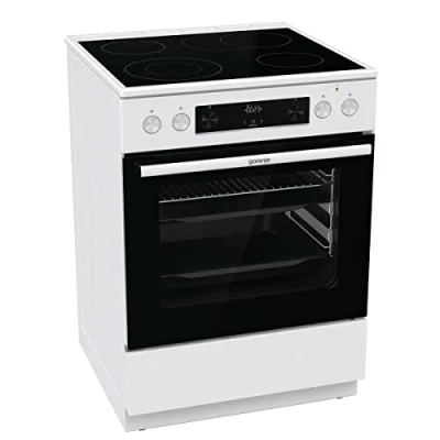 Abbildung von Gorenje GECS6C 70 WPA Elektro Standherd mit Glaskeramik Kochfeld 60 cm / 71 Liter/ExtraSteam/GentleClose/AirFry/Versenkbare Knebel/AquaClean/PerfectGrill/Teleskopauszüge/weiß, 740963