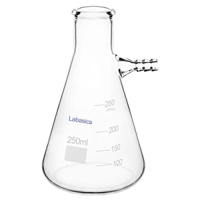 Abbildung von Labasics Glass 250 ml Filterung Fläschchen, Borosilikatglas Filtering Flask, Fläschchen mit Tubulation,