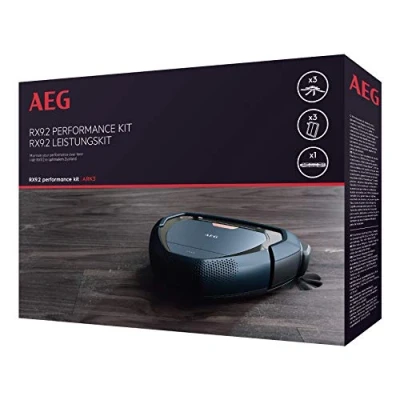 Abbildung von AEG ARK3 Performance Kit für Saugroboter RX9 2 (1 Bürstenrolle Verschiedene Böden, 3 XXL Filter die Aufnahme von Allergenen und Pollen, Seitenbürsten optimale Saugleistung, schwarz)