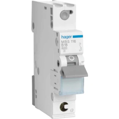 Abbildung von Hager MBS106 B type 1P 1Module(s) Kurzstrecke, 6 A, 50/60, 17,5 mm, 70 83,4 25 60 C