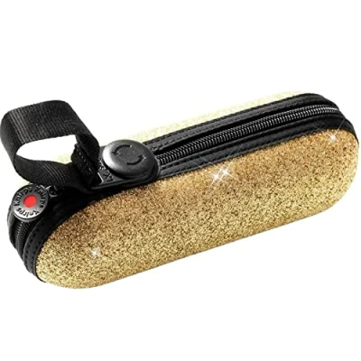 Abbildung von Knirps X1 Super Mini Taschenschirm 2Glam mit ecorepel Technologie Gold