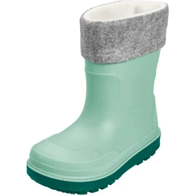 Abbildung von Playshoes Regenstiefel mit Futter (Herausnehmbar) Unisex Kinder Gummistiefel, Grün Socke, 28 EU