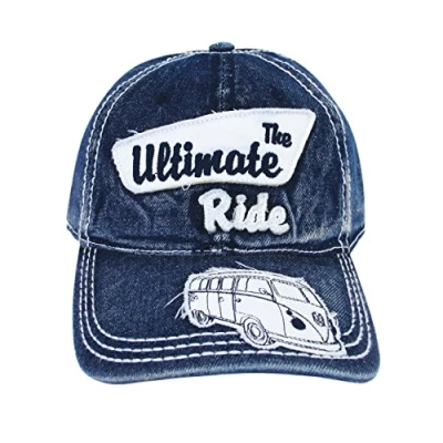 Abbildung von BRISA VW Collection Volkswagen Baseball Cap Military Kappe Mütze Cappy Kopfbedeckung mit T1 Bulli Bus Motiv (Ultimate Ride/Blau)
