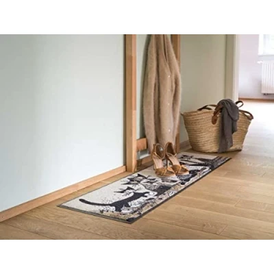 Abbildung von Salonloewe Rosina Wachtmeister Fußmatte Serafino &amp; Friends 35 x 120 cm Schuhparkplatz waschbar Flur Läufer schmal Katzen bunt Eingangs Matte