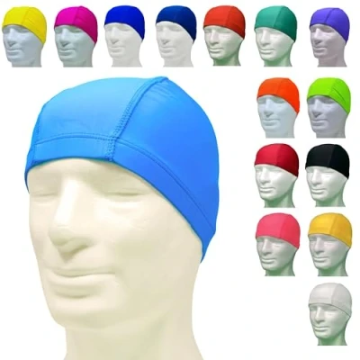 Abbildung von Professionelle Schwimmkappe aus antiallergenem Lycra latexfrei licra Unisex (hellblau, 1er Pack)