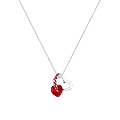 Abbildung von Elli Classic Heart Halskette, Damen, Größe: 45, Dark red