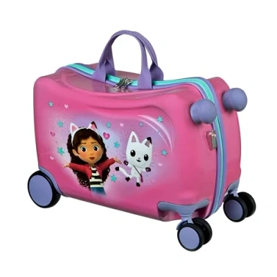 Abbildung von Undercover Gabby&#039;s Dollhouse Ride on Trolley Kindergepäck zum Draufsitzen Belastbar bis 50 kg mit praktischen Tragegriffen Stabiler Reisekoffer