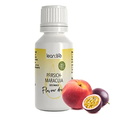 Abbildung von Lean:Life Flavour Drops 30 ml Pfirsich Maracuja Aroma Tropfen für Lebensmittel zuckerfrei und kalorienarm