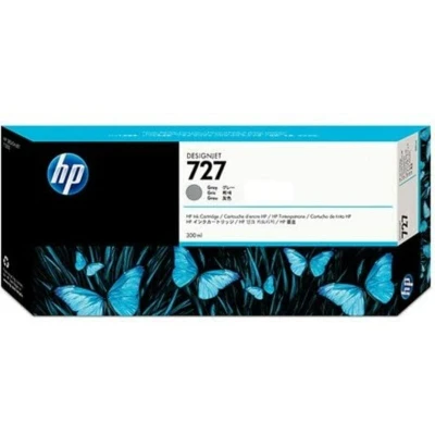 Abbildung von HP 727 Grau 300 ml Original DesignJet Druckerpatrone (F9J80A) mit hoher Kapazität, Tinte für Großformatdrucker der Serien T2500, T1500 &amp; T900 sowie den Druckkopf