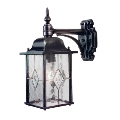 Abbildung von Elstead Lighting WX2 Wandleuchte Wexford 1xE27 schwarz / silber H:37cm L:28,6cm B:15,9cm