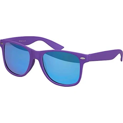 Abbildung von Balinco Sonnenbrille UV400 CAT 3 CE Rubber mit Federscharnier für Damen &amp; Herren (violett blau verspiegelt)
