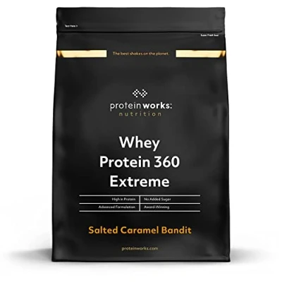 Abbildung von Protein Works Whey 360 Extreme Premium Salted Caramel Zugefügt BCAA &amp; Glutamin 1.2kg