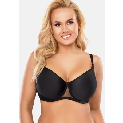 Abbildung von VIVISENCE Bügel BH Damen Glatte Seamless Schalen Gepolsterter Büstenhalter Mit Klassische BHS Große Brüste Starker Halt, Passt Sich, Schwarz,85D
