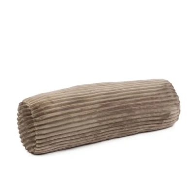 Abbildung von Gözze Kuschelige Kissenrolle in Cord Optik, Ideal als Nackenstütze, 70 x 22 cm Taupe