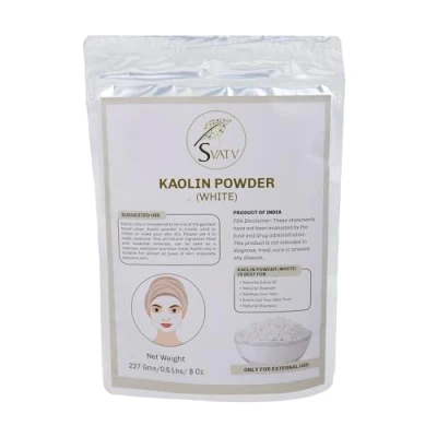 Abbildung von SVATV Kaolin Weiße Tonerde II Clay White Gesichtsmaske, Kräuterhaut, Gesichtspuder, Make up, Badekugeln, Ton, Spa, für Gesicht &amp; Haar Körperpeeling Seifenherstellung 227g