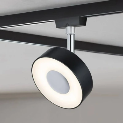 Abbildung von Paulmann Schienensystem Leuchten »URail Schienenspot Circle 152lm 5W 2700K 230V Schwarz matt«, (1 tlg.), dimmbar, Einzelspot