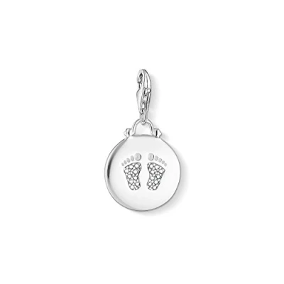 Abbildung von Thomas Sabo Damen Charm Anhänger Coin Baby Fußabdruck Club 925 Sterling Silber 1692 051 14