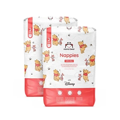 Abbildung von Amazon Marke: Mama Bear Disney Ultra Dry Windeln Größe 2 (3 6 kg) MONATSBOX, Weiß, 168 Stück (2 Packungen mit 84)