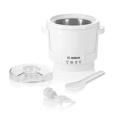 Abbildung von Bosch Eisbereiter MUZ5EB2, 550ml, selbstgemachtes Eis, Sorbet und Frozen Yoghurt, weiß, passend für MUM5 Küchenmaschinen