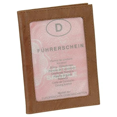 Abbildung von Leder Ausweisetui Ausweishülle Kreditkartenetui Ausweismappe Kartenetui KFZ Mappe Etui Farbe Natur