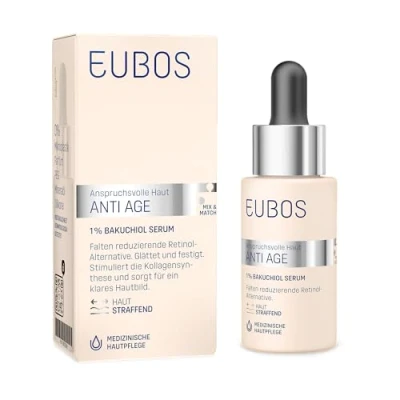 Abbildung von EUBOS ANTI AGE, 1% Bakuchiol Serum, Unterstützt Faltenreduzierung, Für anspruchsvolle Haut, Glättet und revitalisiert die Hautverträglichkeit dermatologisch bestätigt, 30ml