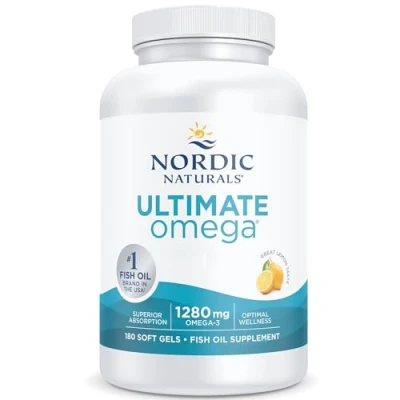 Abbildung von Nordic Naturals, Ultimate Omega, 180 glutenfreie Softgels, 1280mg Omega 3 je Dosis, Sojafrei, GMO frei, Zitronengeschmack